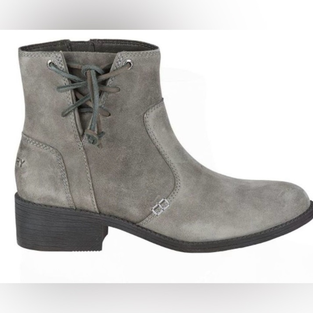 Sperry Top-Sider Juniper Glyn Grey Leather Ankle Booties Sz 5